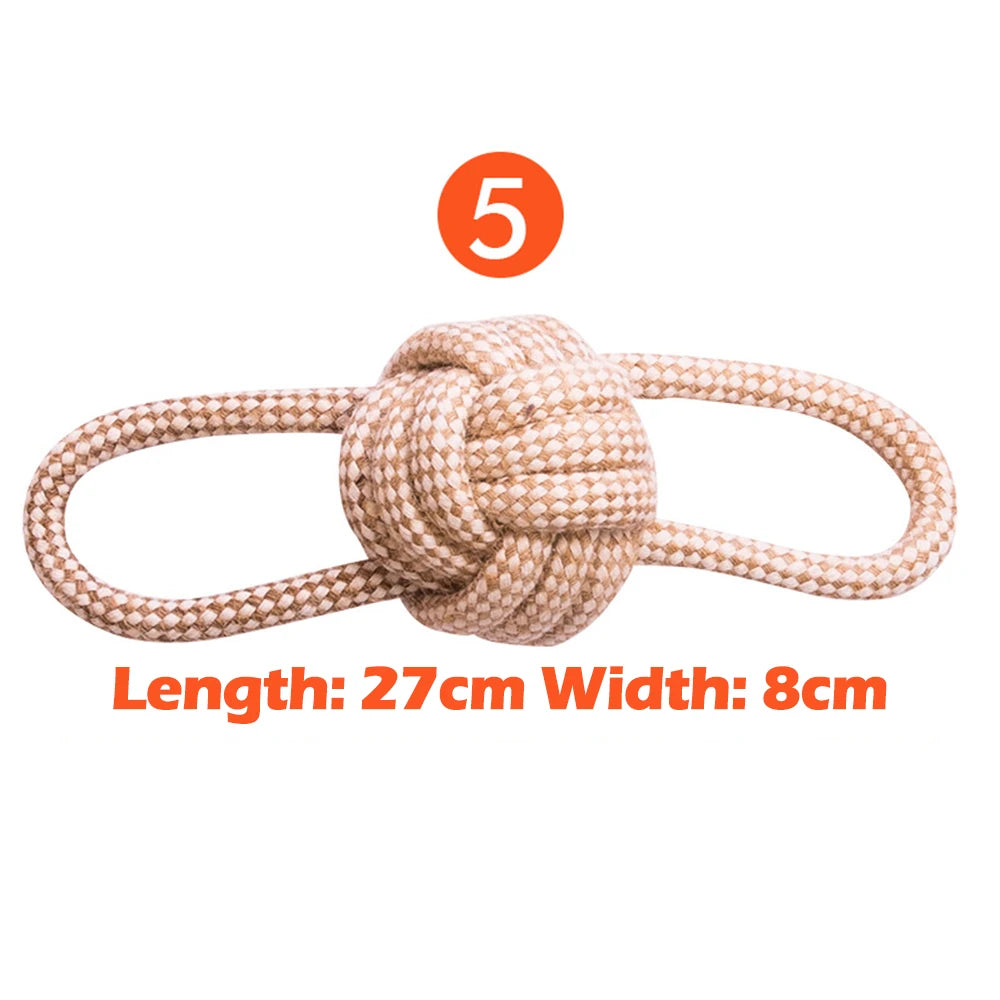 Interactive Cotton Rope Dog Toys for Small Large Dogs Tug of War Durable Bite Toy for Pet Pug Chihuahua Bichon Christmas Gift