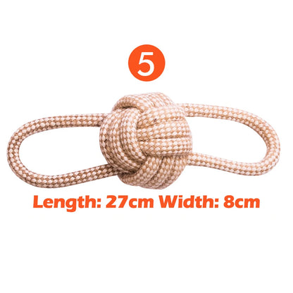 Interactive Cotton Rope Dog Toys for Small Large Dogs Tug of War Durable Bite Toy for Pet Pug Chihuahua Bichon Christmas Gift