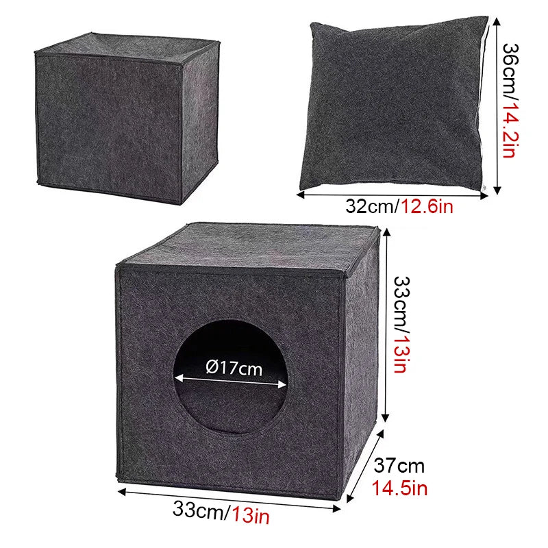 Felt Pet Nest Creative Breathable Collapsible Cat Bed House Warm Nest For Cat Portable Carrier Bag Outdoors