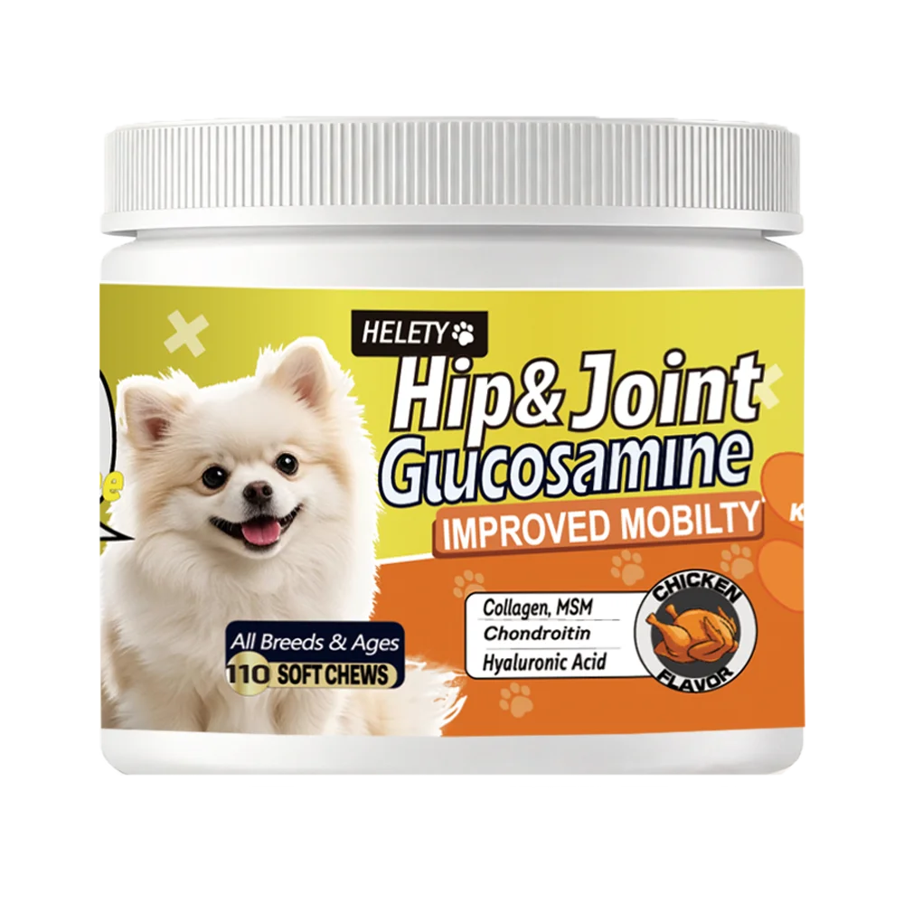 Dog Hip and Joint Supplement with Glucosamine, Chondroitin, Omega 3, MSM, and Green Lipped Mussel, 90chews Flavored Chews for Sm