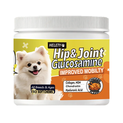 Dog Hip and Joint Supplement with Glucosamine, Chondroitin, Omega 3, MSM, and Green Lipped Mussel, 90chews Flavored Chews for Sm