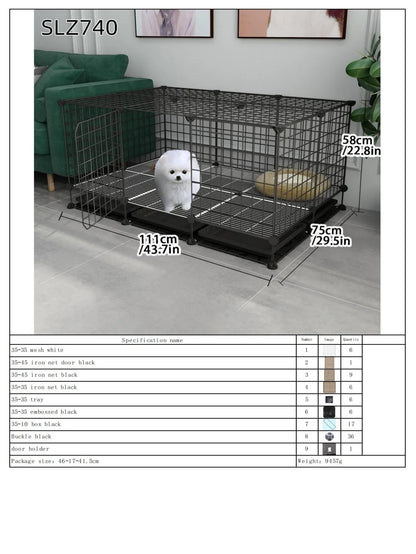 Dog Cage for Medium-Sized Dogs, Small Dogs, Indoor Teacup Dogs, Teddy, Labrador Villa Fence with Toilet, Dog Supplies