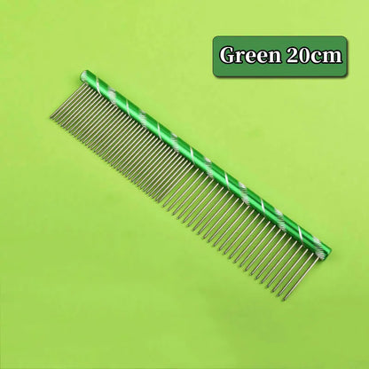 6 Colored Pet Dog Comb Straight Comb Cat Cleaning Brush 16/19/20/25cm Stainless Steel Lightweight Pets Cat Grooming Combs Dogs