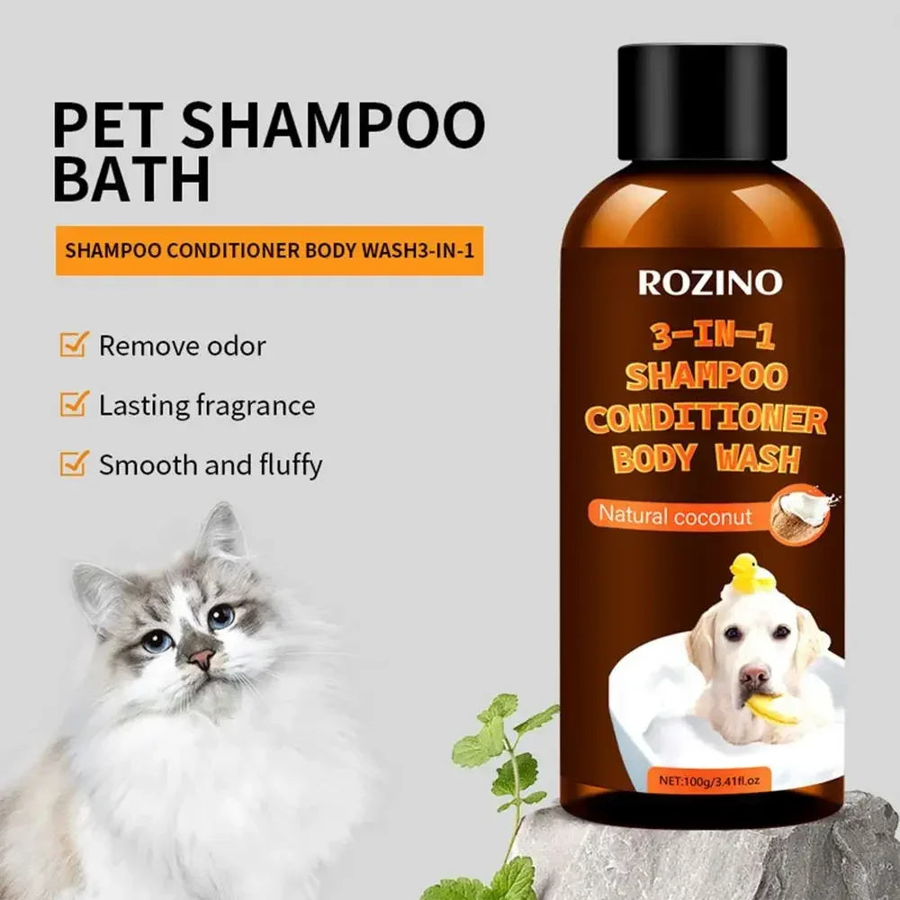Dog Wash 3-in-1 Coconut Shampoo and Conditioner Plant-Based Organic Tearless Moisturizer Dog Shampoo and Conditioner Carpet