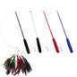 Cat Teaser Wands Three-section Telescopic Fishing Pole Wand Kitten Funny Catcher Teaser Stick Rod Interactive Stick Teaser Toys