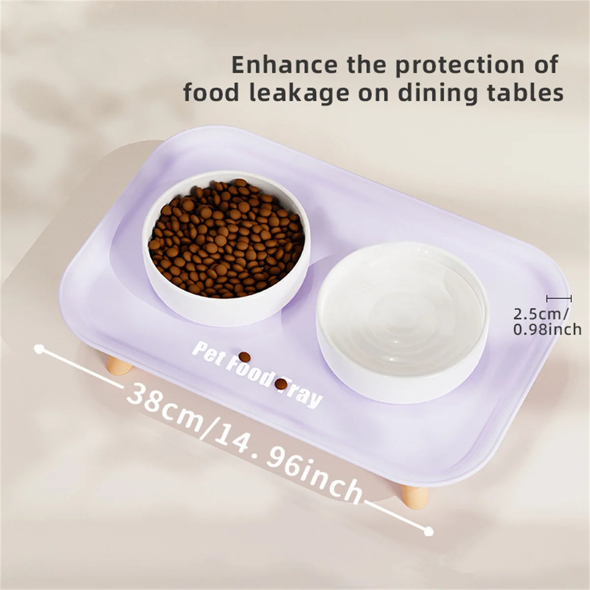 Pet Ceramic Bowl Double-Way Anti-Splash Anti-Flip Cat Dish Neck Protection Dog Bowl Water Bowl Prevent Spill Dog Feeder