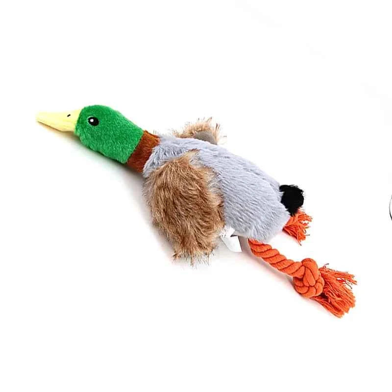 1pc Dog Chew Toys Cute Plush Duck Sound Toy Stuffed Squeaky Animal Squeak Dog Toy Cleaning Tooth Dog Chew Rope Pet Accessories