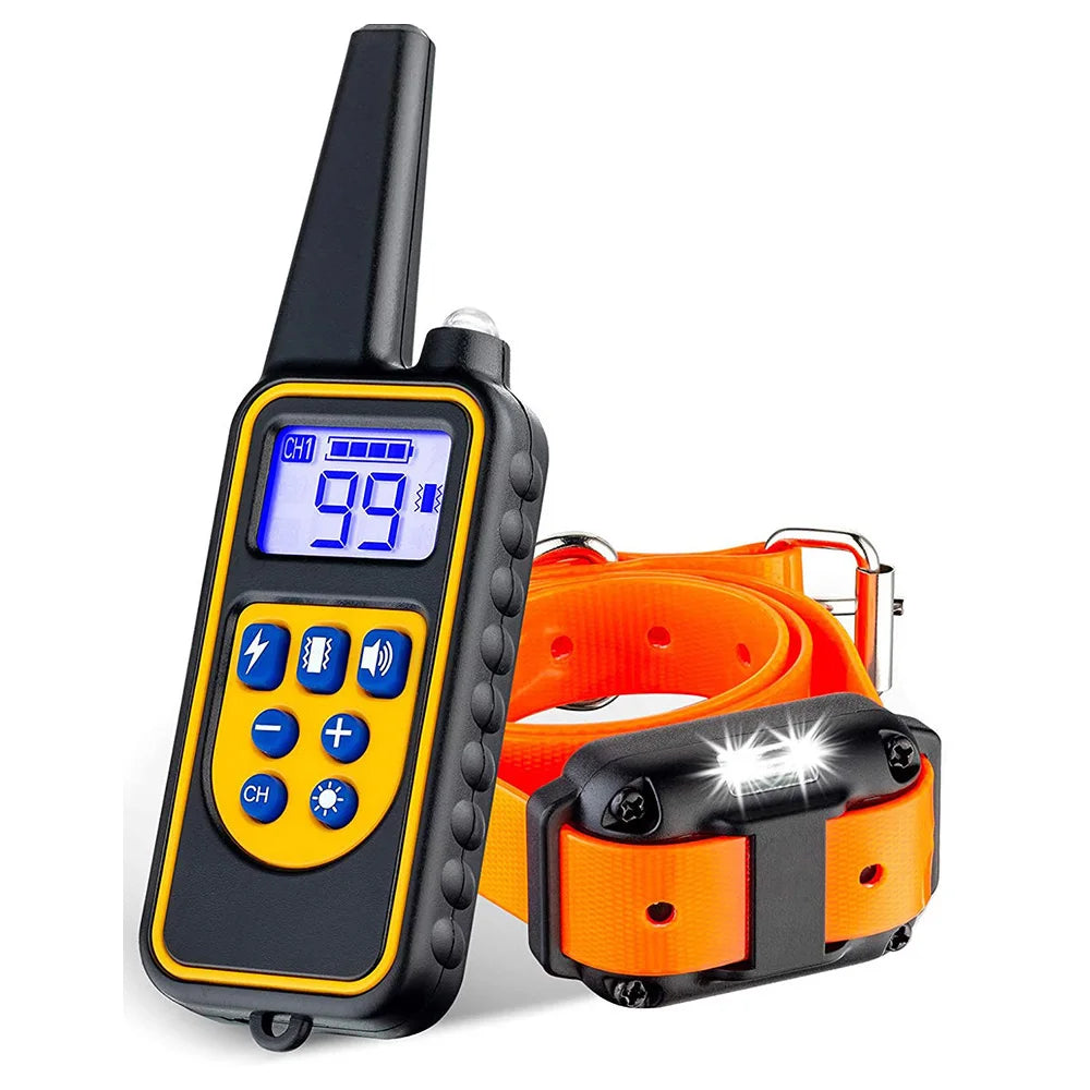 800m Electric Dog Training Collar Detachable Bark Rechargeable Anti Barking Shock Vibration Reflective Collar for All Dogs Pet