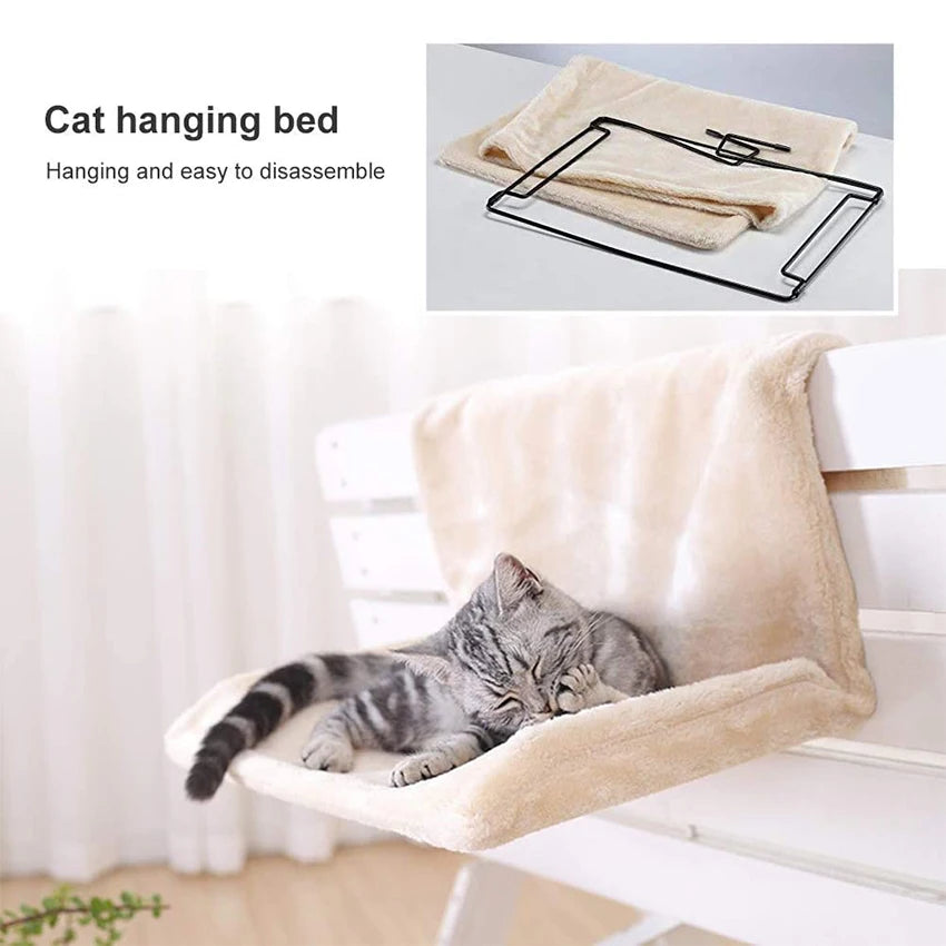 Hanging Cat Bed Hammock Luxury Radiator Bed Warm Fleece Basket Pet Metal Iron Frame Sleeping Bed for Cats