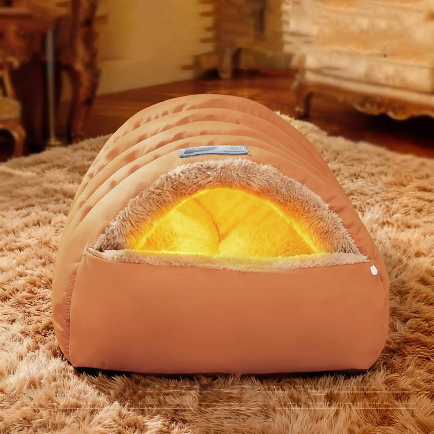 Semi Enclosed Pet Cave Bed Warm Comfortable Windproof Sleeping Sack Washable Pet Nest for Cats Small Dogs Indoor Outdoor