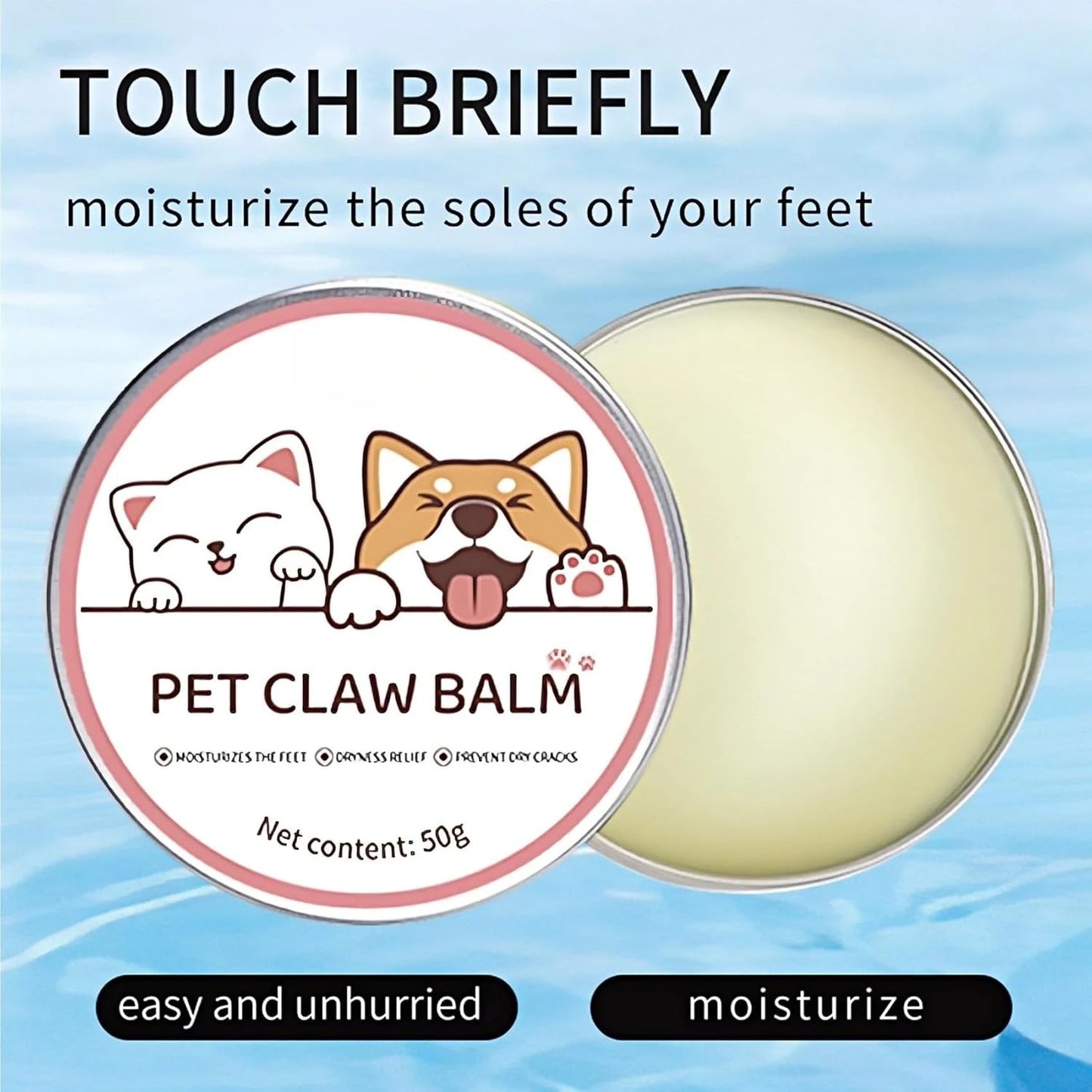 50g Pet Foot Moisturizing Cream Paw Balm for Cat Dog Natural Plant Pet Nose Protector Paw Autumn Winter Care Foot Moisturizer