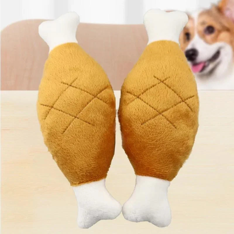 Dog Squeaky Toy Chicken Legs Bone Shape Pet Dog Plush Toy for Small Medium Large Dogs and Cats  juguetes para perros