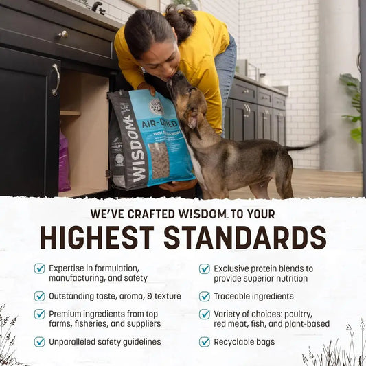 Wisdom Air Dried Dog Food - From the Sea Recipe Premium Natural Dry Dog Food for All Breeds & Ages - 8 Lbs Bag - Pet Suppie