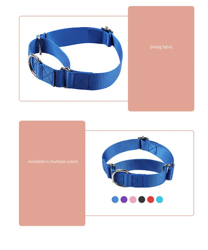 Dog Collar Adjustable Nylon Anti-Punch Pet Collar with Metal D Ring Strong & Durable for Medium & Large Dogs Training Dog Collar