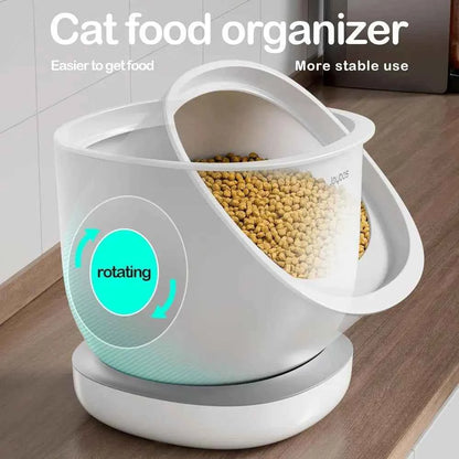 White Pet Food Storage Container for Treats & Dry Food 6 Lb Capacity Kitchen Food Grade Transparent Lid for Easy Viewing