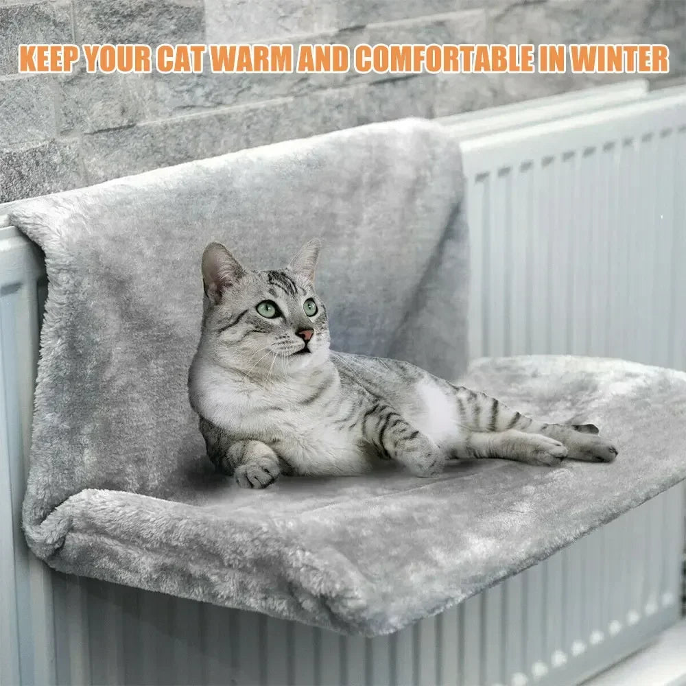 Hanging Cat Bed Hammock Luxury Radiator Bed Warm Fleece Basket Pet Metal Iron Frame Sleeping Bed for Cats