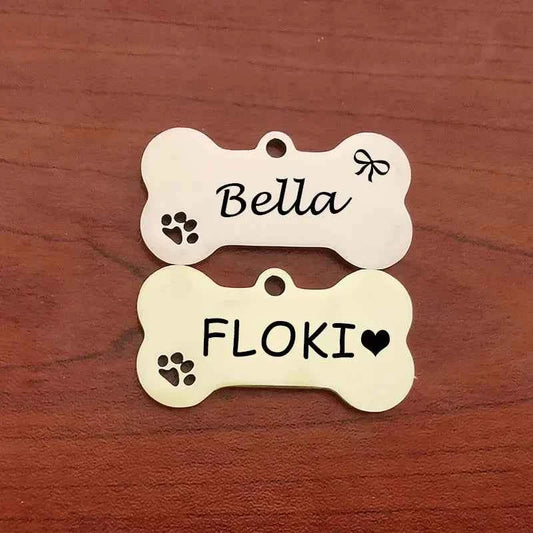 Pet ID Tag Personalized Free Engraved Keychain for Cat Puppy Dog Tag Pendant Keyring Bone Paw Bone Pet Accessories