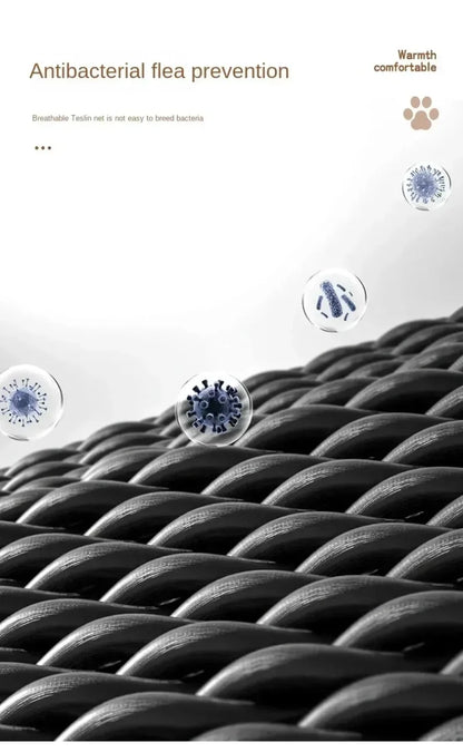 Foldable Elevated Pet Bed - Portable Camping Dog/Cat Bed with Washable Mat, Breathable Dog House for All Seasons