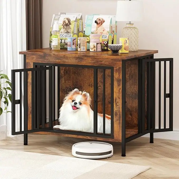 31.5" Small Dog Crate Furniture, Chew-Resistant Dog Crates for Small and Medium Dogs, Dog Kennel Furniture Indoor