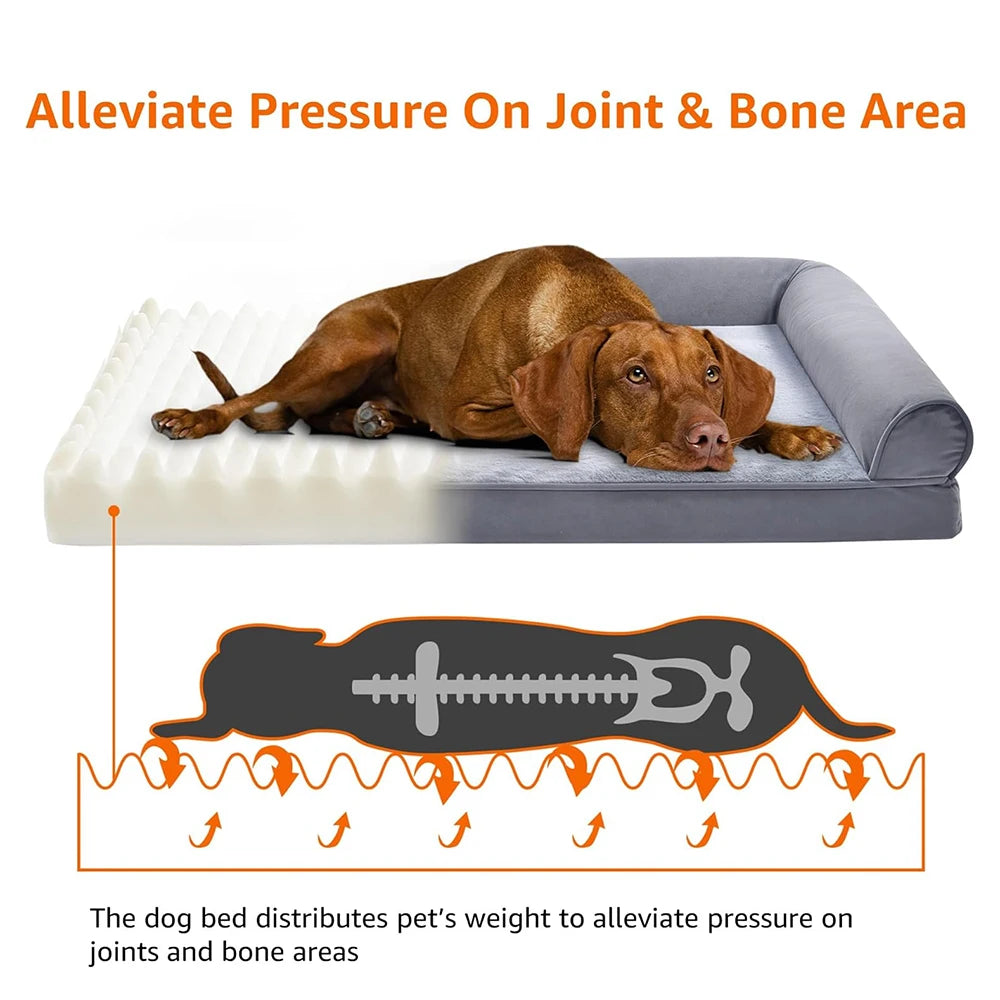 Winter Pet Dog Bed Sofa Deep Sleep Memory Foam Puppy Soft Plush Comfortable Bed Medium Large Square Thickened Warm Mat Kennel