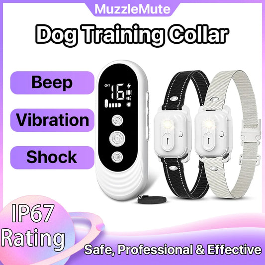Pet Dog Training Collar 3300ft with IP67 Waterproof Shock Vibration Sound Functions for Behavior Correction Remote controlled