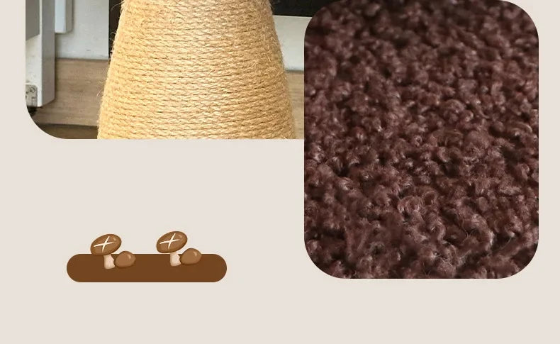 Mushroom Sisal Cat Scratching Post & Board, Vertical Claw Grinding Pad, Durable Non-Shed Cat Scratching Supplies