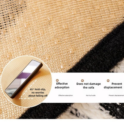 Nordic Striped Plush Sofa Cover Irregular Non-slip Corner Sofa Seat Cover Winter Warm Sofa Protector Towel for Living Room Decor