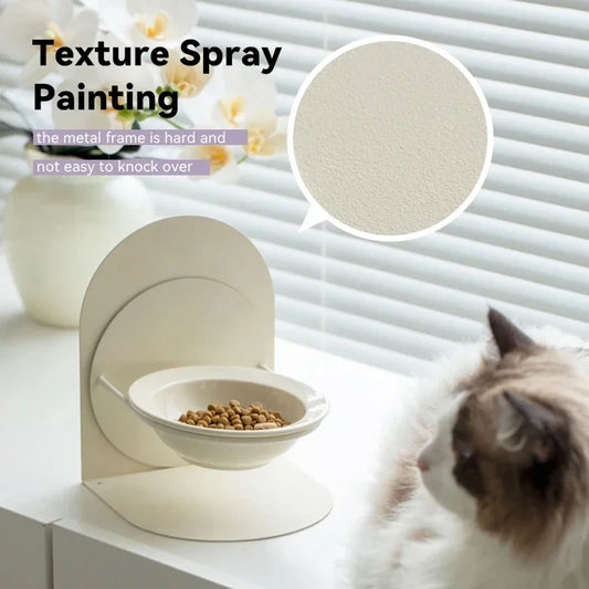 Detachable Pet Cat and Dog Bowl Protects Cervical Vertebrae Against Upset Height Adjustable Pet Ceramic Bowl - Pet Suppie
