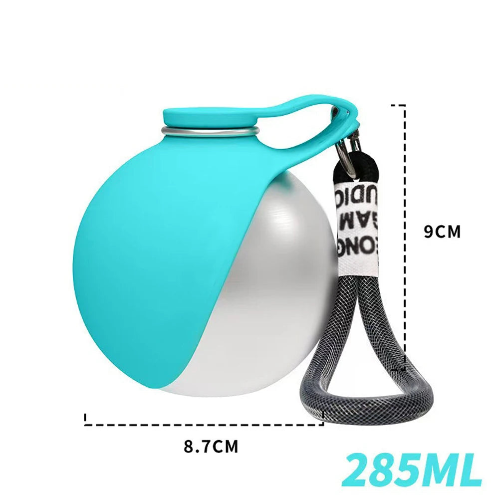 Pet cat and dog water cup cat dog stainless steel kettle outdoor reflowable folding large capacity portable drinking fountain