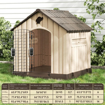 Hoopet Dog House Outdoor All-Season Suitable Large Dog Cage, Rainproof And Cold-Proof, Dog Sleeping Bed Outdoor Dog House, Dog H