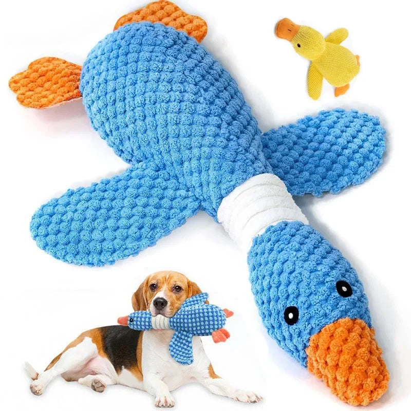 Resistant Interactive Dog Toys - Squeak & Rope Toy for Large Dogs & Aggressive Chewers, Puppy Teething Pet Elephant Plush Toy