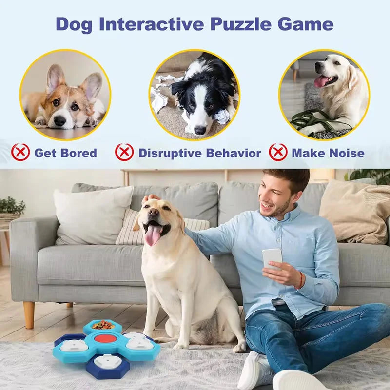 Interactive Slow Feeder Bowl New Durable Latex Dog Cat Puzzle Board Anti Boredom Pet Toy Anti Choking IQ Training Food Dish