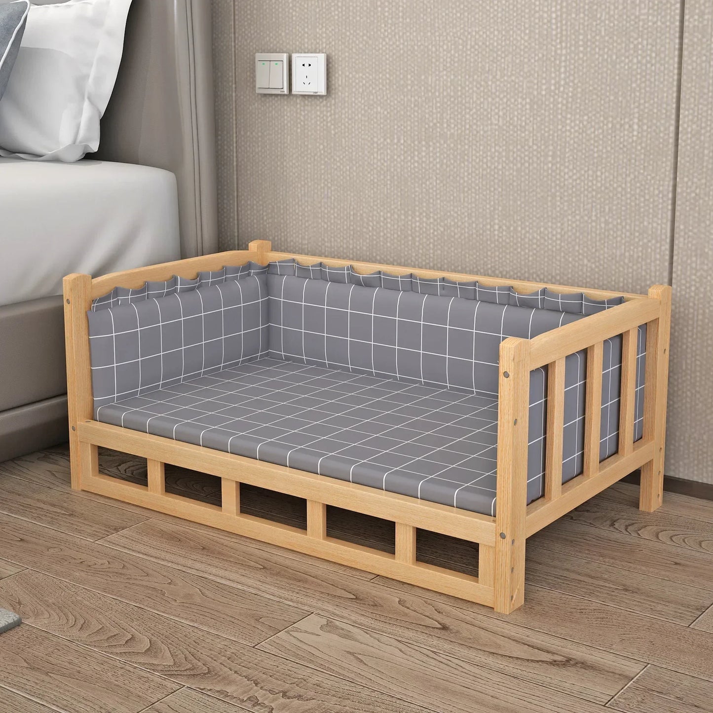 Simplicity Wooden Dog Bed Can Be Used As Bedside Table Dog Kennel Four Season Universal Environment protection Practical Pet Bed