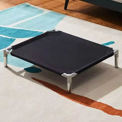 Stainless Steel Pet Cot Elevated Dog Bed - All Season Military Style Removable Washable Moisture Proof for Small Dogs Cats