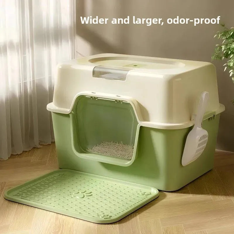 Large Size  Litter Box Full Enclosure Anti Odor Anti Splaing Cabinet  Toilet  Poop Pan Supplies Pet Care Accories