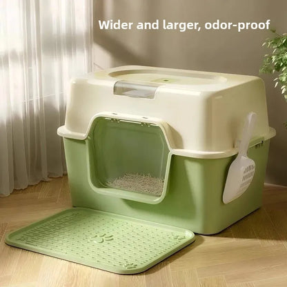 Large Size  Litter Box Full Enclosure Anti Odor Anti Splaing Cabinet  Toilet  Poop Pan Supplies Pet Care Accories