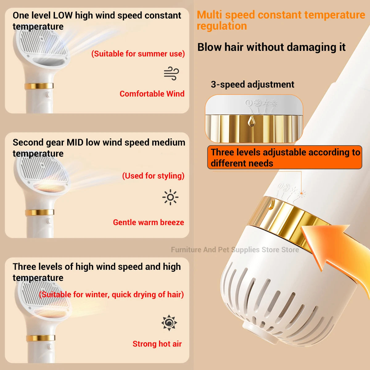 Pet dog hair dryer, cat water dryer, three in one design, powerful dog dryer, pet bath dryer, cat and dog beauty products
