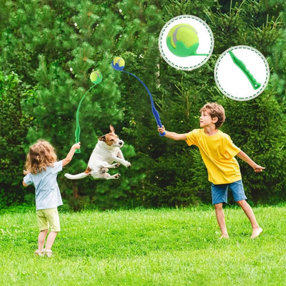 Pet Tennis Ball Launcher Set Outdoor Dog Training Toy Fetch Play Durable Ergonomic Handle Interactive Ball Picking Pet Supplies