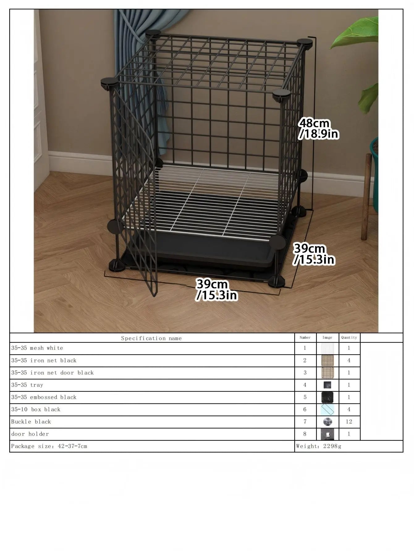 Indoor Dog Cage Villa with Toilet Small Dog Shelter for Pomeranian And Teddy Dogs Family Pet Cage with Tray