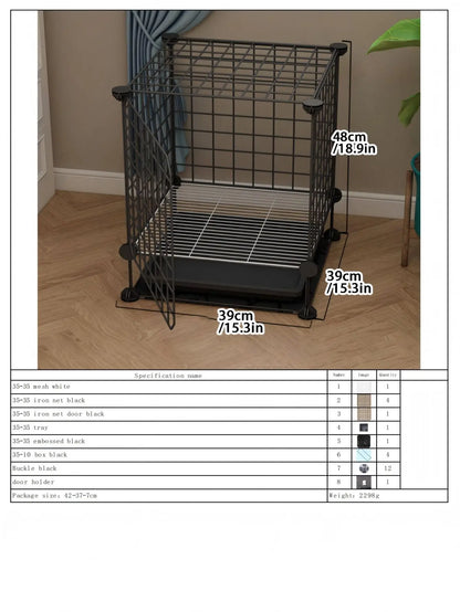 Indoor Dog Cage Villa with Toilet Small Dog Shelter for Pomeranian And Teddy Dogs Family Pet Cage with Tray