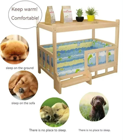 Simplicity Wooden Dog Bed Can Be Used As Bedside Table Dog Kennel Four Season Universal Environment protection Practical Pet Bed