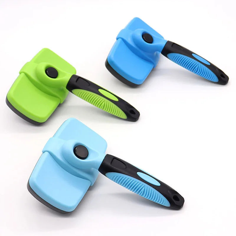 Pet Cleaning Product Essential Plastic Pet Hair Brush Needle Cat Dog Hair Cleaning Combs Hair Removers with Click Clean Button