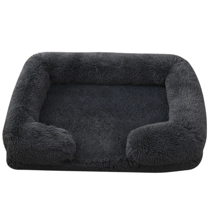 Half Surround Dog Bed Soft Square Pet Cat Sofa Full Filling Medium Pet Dog Kennel Plush Cat Cushion House