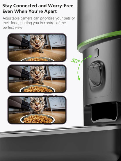 Automatic Cat Feeder Camera Pet Smart Cat Food Kibble Dispenser 2.4G/5GWiFi Tuya APP Control Auto Feeder For Cat Dog Accessories