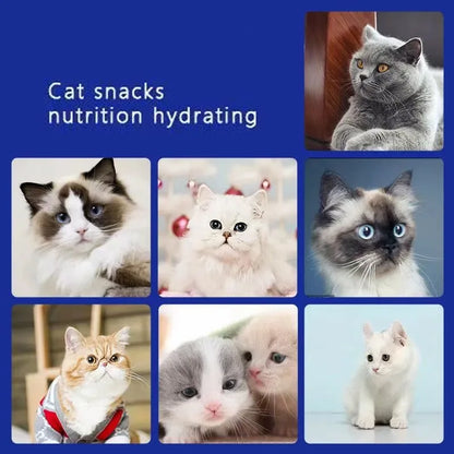 Pet Snacks Cat Strips Young Cat Wet Food Pack Nutrition Abalone+Beef Cod Salmon Formula Mixed Flavor Cat Liquid Snacks 30 Strips