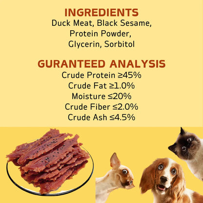 7.05oz/14.11oz(200g/400g) Sesame Duck Jerkey, All Natural Ingredients, Natural Dog Treats, Healthy, Easily Digestible