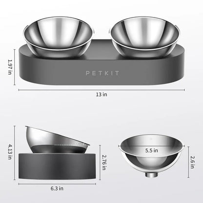 PETKIT Stainless Steel Pet Adjustable Feeding Bowl Double Feeder Bowls Water Cup Cat dog Drinking Bowls for pets feeding