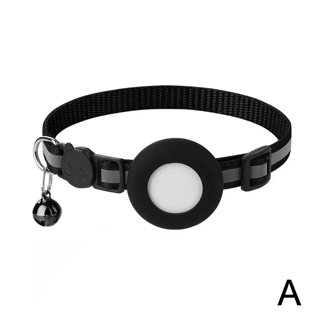 Airtag Cat Collar, Breakaway Cat Airtag Collar with QR Tag & Reflective Lightweight Kitten Collar for Apple Air tag GPS Tracker