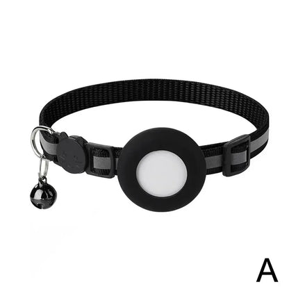 Airtag Cat Collar, Breakaway Cat Airtag Collar with QR Tag & Reflective Lightweight Kitten Collar for Apple Air tag GPS Tracker