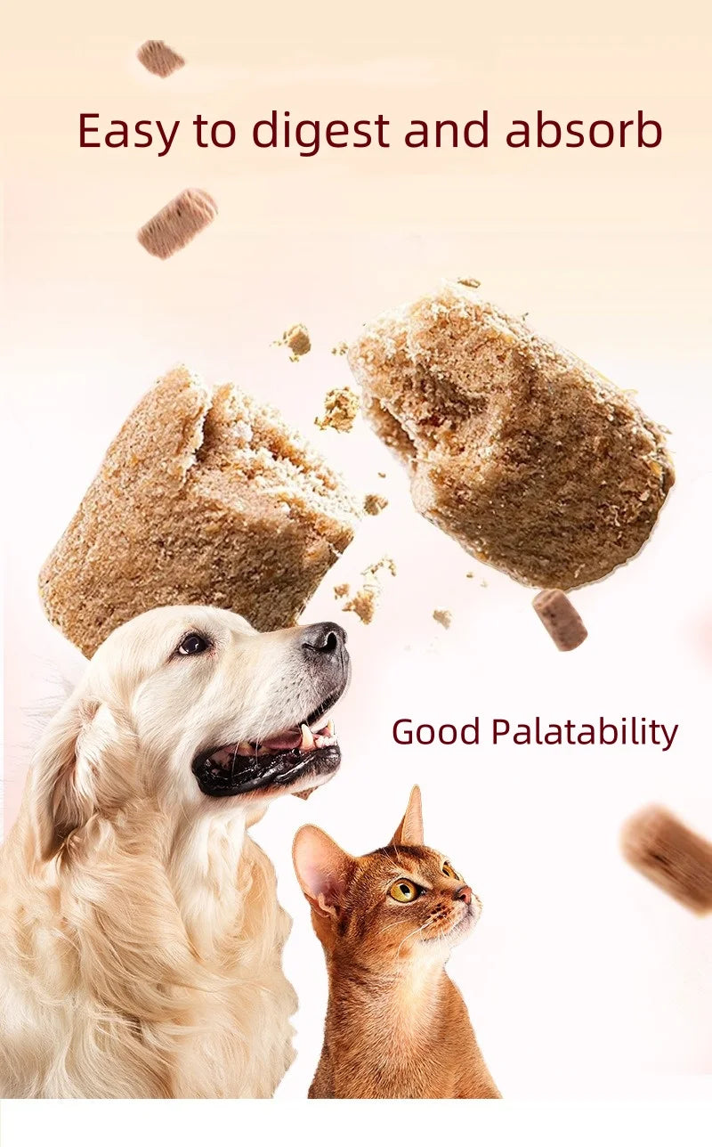 Cat Dog Snacks Freeze-dried Salmon Beef Rabbit Ostrich Meat Raw Bone Meat Mixed With Grain Protein Fresh Meat Pet Supplies